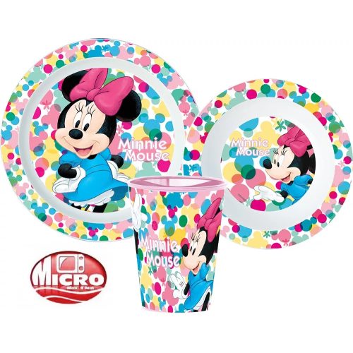 Disney Minnie műanyag, étkészlet micro szett