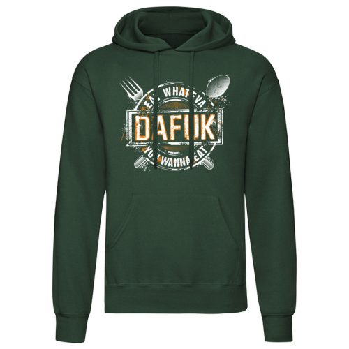 Eat Whateva Dafuk…Zöld kenguruzsebes pulóver 