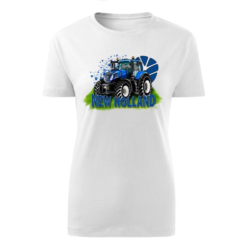 New Holland fehér női traktoros póló