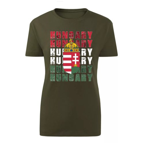  Hungary címer női póló (zöld)