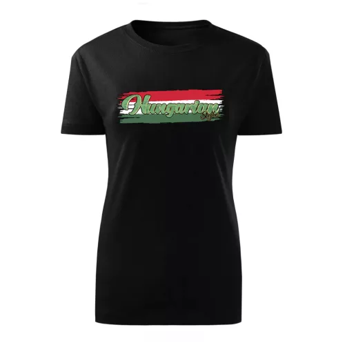 Hungarian style női póló (fekete)