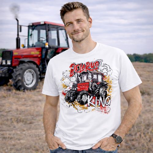 belarus fehér rövid póló új