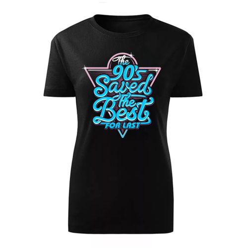 The 90's Saved…Fekete női póló