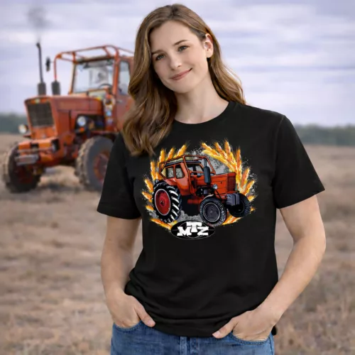 MTZ 50 fekete női traktoros póló