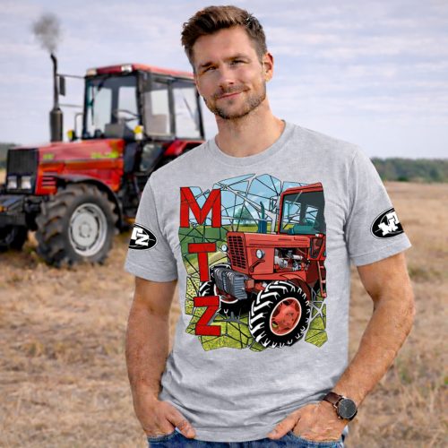 MTZ FELIRATOS SZÜRKE PÓLÓ