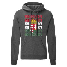 Hungary címer kenguruzsebes pulóver (sötétszürke)