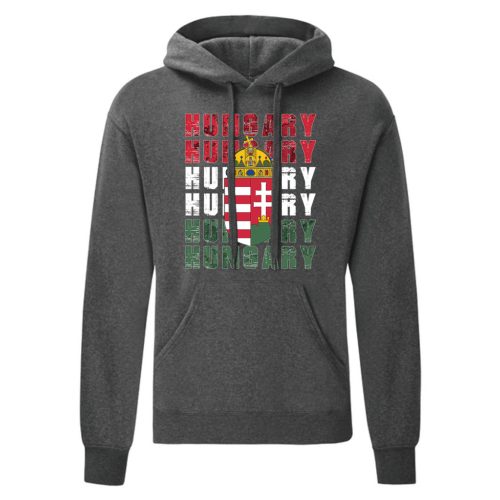 Hungary címer kenguruzsebes pulóver (sötétszürke)