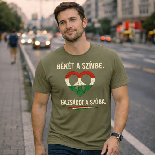Békét a szívbe póló (zöld)