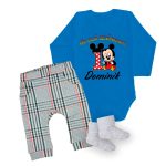 Hosszú ujjú Kék body + nadrág  