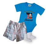 Rövid ujjú Kék body + rövid nadrág  