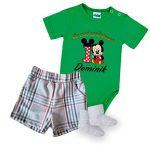 Rövid ujjú Zöld body + rövid nadrág  