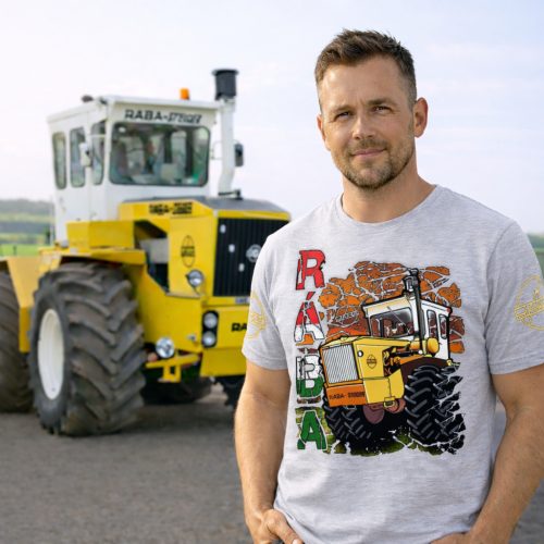 RÁBA STEIGER FELIRATOS SZÜRKE PÓLÓ