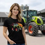 Claas Axion fekete traktoros női póló