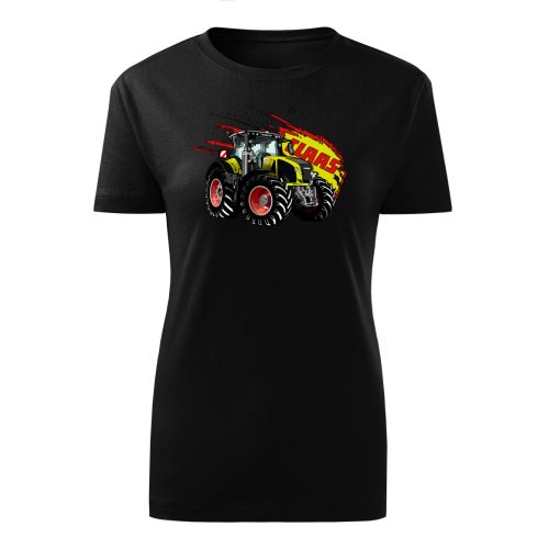 Claas Axion fekete traktoros női póló