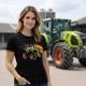 Claas Axion fekete traktoros női póló