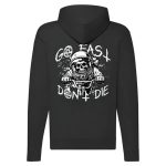 GO FAST DON'T DIE MOTOROS FEKETE CIPZÁRAS PULÓVER