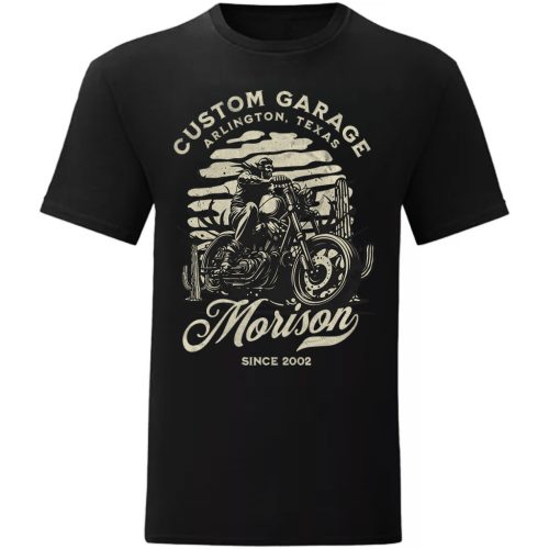 CUSTOM GARAGE MOTOROS FEKETE PÓLÓ