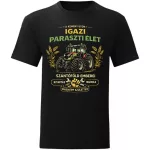 Igazi paraszti élet fekete póló (Magyar szöveggel)