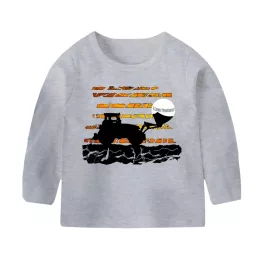   "I LOVE TRACTORS" SZÜRKE HOSSZÚ UJJÚ GYEREK PÓLÓ