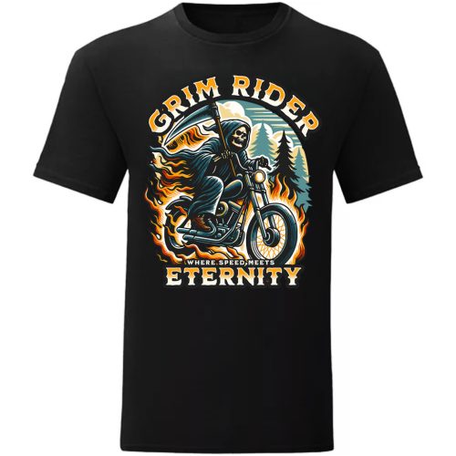 GRIM RIDER MOTOROS PÓLÓ FEKETE
