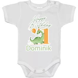 DÍNÓS NEVES SZÜLINAPOS! FEHÉR RÖVID BABA BODY