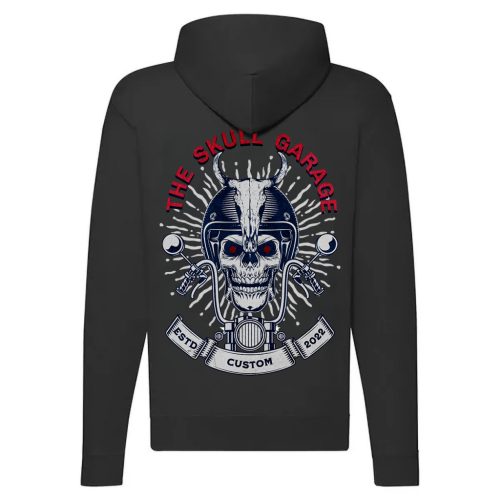 THE SKULL GARAGE FEKETE CIPZÁRAS PULÓVER 