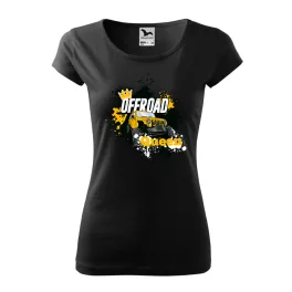 Sárga Offroad Queen fekete női póló 