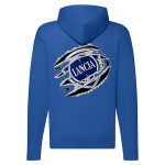 LANCIA CIPZÁRAS KÉK KAPUCNIS PULÓVER