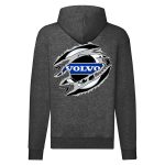 VOLVO CIPZÁRAS SÖTÉTSZÜRKE KAPUCNIS PULÓVER