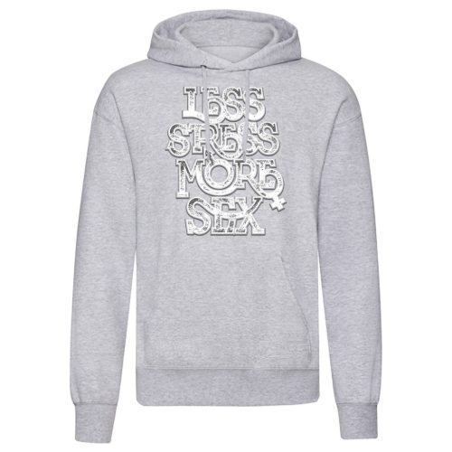 Less Stress...Világosszürke kenguruzsebes pulóver