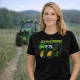 Zöld traktoros fekete női póló
