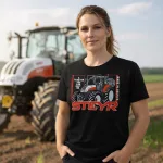 Steyr fekete női Traktoros póló