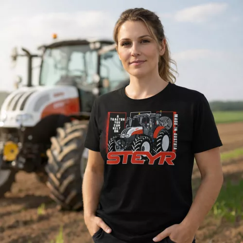 Steyr fekete női Traktoros póló