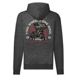 TWO WHEELS ONE SOUL MOTOROS SZÜRKE CIPZÁRAS PULÓVER