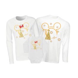 Családi Karácsonyi hosszú ujjú szett fehér