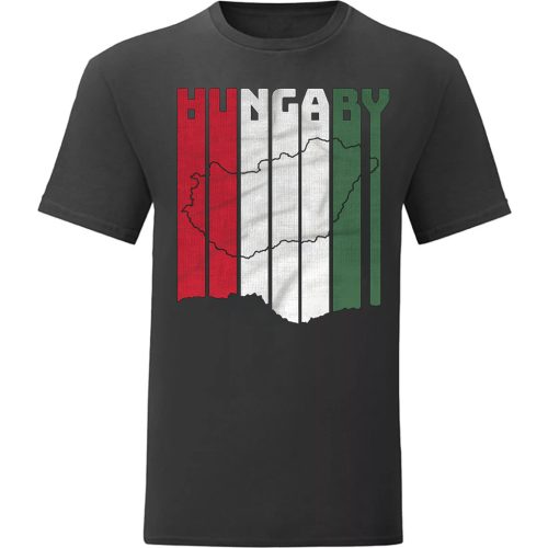 Hungary körvonalas póló (fekete)
