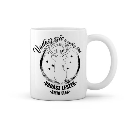 Vadász szív és vadász lélek feliratos bögre