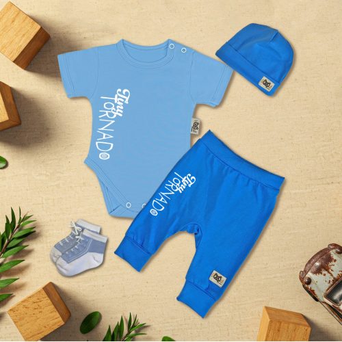 Tiny Tornado Babakék/Kék Exkluzív Babaruha szett