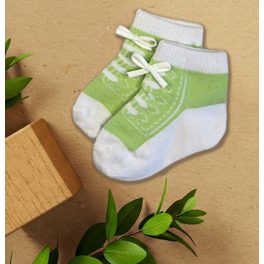 Almazöld fűzős baba zokni