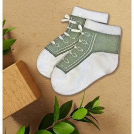 Zöld fűzős baba zokni