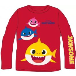   Baby Shark gyerek hosszú ujjú póló piros 92-104-116-os méret